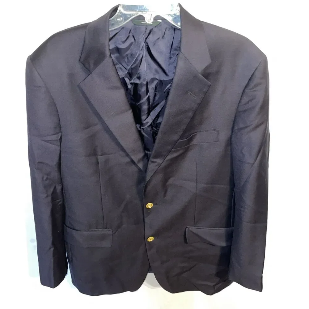 Brooks Brothers Ing Loro Piana Men’s Dress Blazer Size 42R Black 100% Wool